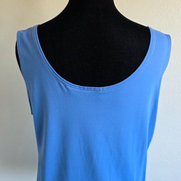 Chico's Top Tank Size 2 Blue Stretch Sleeveless Scoop Neck Nylon Spandex Large - Picture 6 of 7